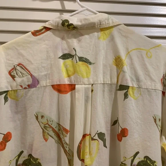 Urban Outfitters Lana Souvenir Fruit Print Short Sleeve Button Down Shirt Resort - Picture 10 of 11